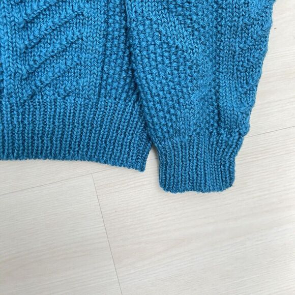 Vintage Pendleton 100% Virgin Wool Sweater Teal Blue Cardigan Women S USA Made - Picture 5 of 8